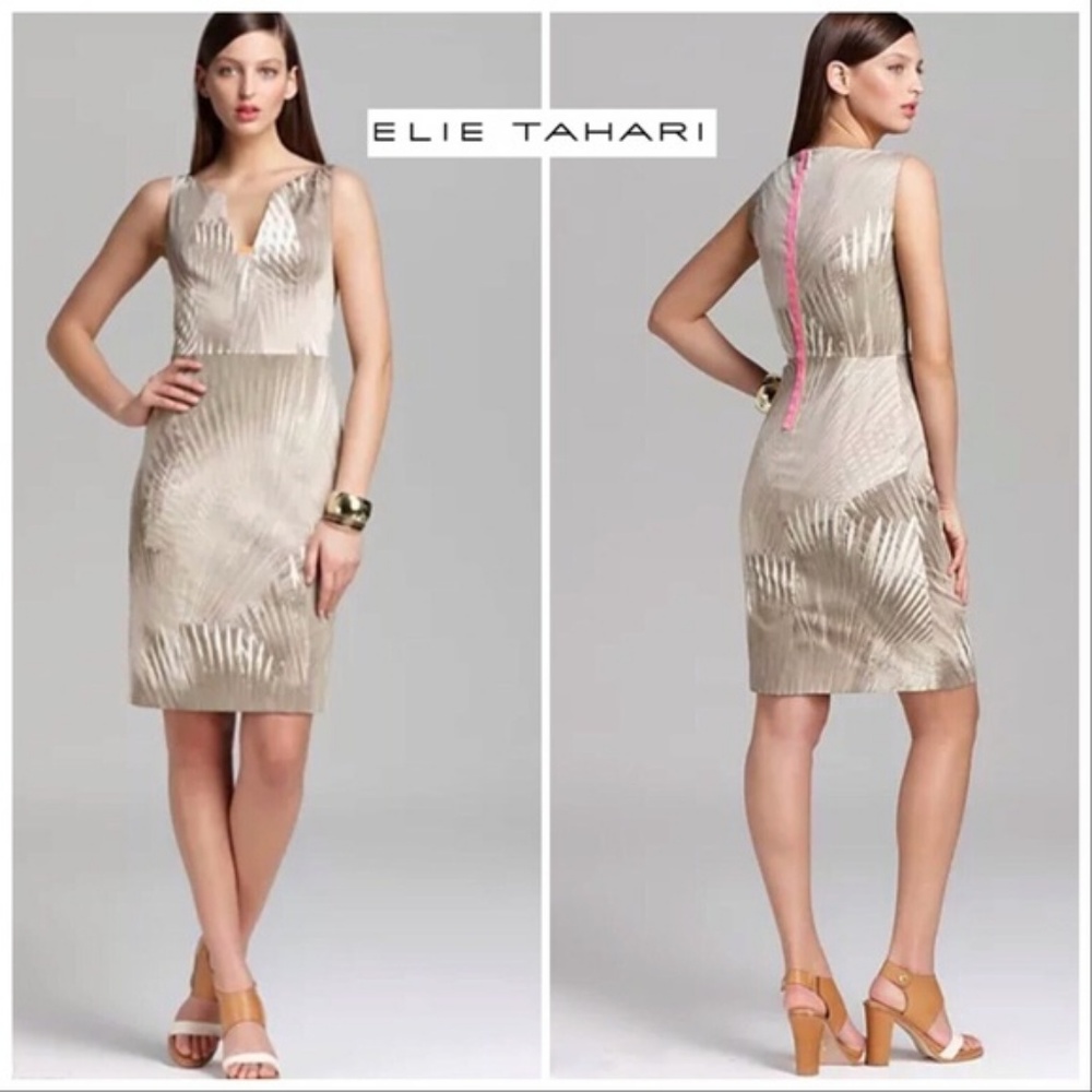 Elie Tahari Nessa Palm Sheath Dress Size 4